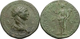 Trajan (98-117.). AE Dupondius, 114-117. D/ IMP CAES NER TRAIANO OPTIMO AVG GER DAC PARTHICO PM TR P COS VI P P. Radiate and draped bust right. R/ SEN...