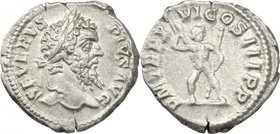 Septimius Severus (193-211). AR Denarius, 208 AD. D/ SEVERVS PIVS AVG. Laureate head right. R/ PM TR P XVI COS III PP. Jupiter, naked, standing facing...