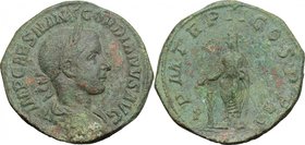 Gordian III (238-244 ). AE Sestertius, 3rd issue, 240 AD. D/ IMP CAES M ANT GORDIANVS AVG. Laureate, draped and cuirassed bust right. R/ PM TR P II CO...