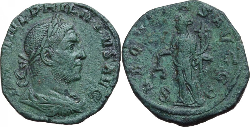 Philip I (244-249). AE Sestertius, 244-249 AD. D/ IMP CAES M IVL PHILIPPVS AVG. ...