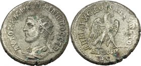 Philip I (244-249). BI Tetradrachm, Antioch mint, Seleukis and Pieria. D/ Radiate and cuirassed bust left, seen from behind. R/ Eagle standing right, ...