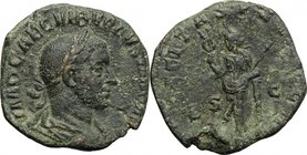 Volusian (251-253). AE Sestertius, 253 AD. D/ IMP CAE C VIB VOLVSIANO AVG. Laureate, draped and cuirassed bust right. R/ FELICITAS PVBLICA S C. Felici...