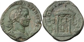 Volusian (251-253). AE Sestertius, Rome mint. D/ IMP CAE C VIB VOLVSIANO AVG. Laureate, draped and cuirassed bust right. R/ INONI (sic) MARTIALI SC. J...