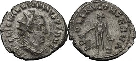Valerian I (253-260). AR Antoninianus, Rome mint. D/ IMP C P LIC VALERIANVS PF AVG. Radiate, draped and cuirassed bust right. R/ APOLINI CONSERVA. Apo...