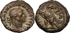 Aurelian (270-275). BI Tetradrachm, Alexandria mint, 274-254 AD. D/ Laureate and cuirassed bust right. R/ ETOVC- S (date). Eagle standing left, head r...