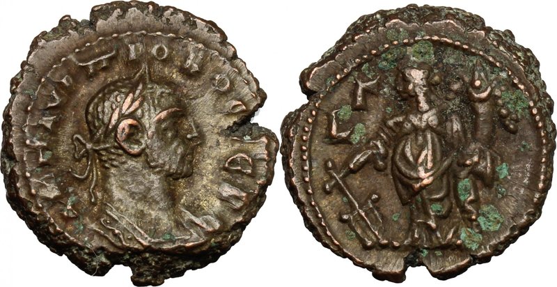 Probus (276-282). BI Tetradrachm, Alexandria mint, 277-278 AD. D/ Laureate, drap...
