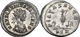 Carinus as Caesar (282-283). BI Antoninianus, Rome mint. D/ M AVR CARINVS NOB CAES. Radiate, draped and cuirassed bust right. R/ PIETAS AVGG. Emblems ...