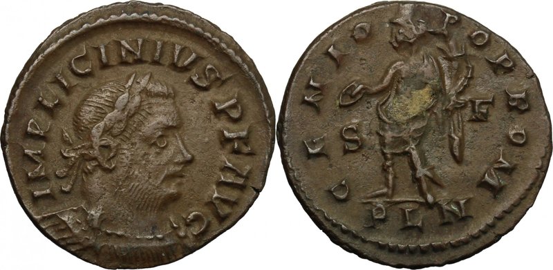 Licinius I (308-324). AE Follis, Londinium mint, 311-312 AD. D/ IMP LICINIVS PF ...