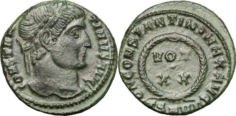 Constantine I (307-337). AE Follis, 324 AD, Thessalonica mint. D/ CONSTANTINVS A...