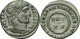 Constantine I (307-337). AE Follis, 324 AD, Thessalonica mint. D/ CONSTANTINVS AVG. Laureate head right. R/ CONSTANTINI MAX AVG. VOT/ XX within laurel...