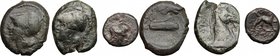 Greek and Punic SIcily. Multiple lot of three (3) unclassified AE coins. About VF:VF.