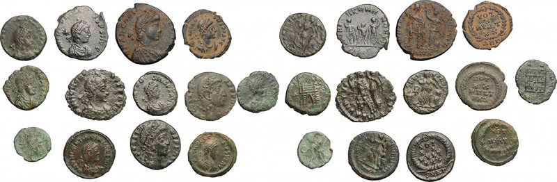 Roman Empire. Multiple lot of thirteen (13) unclassified choise AE 4, mostly of ...