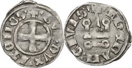 Thebe. Guy II de La Roche (1285-1308). BI Denier tournois. Schl. pl.13,9. Malloy 93. BI. g. 0.81 mm. 18.00 About EF/EF.