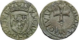 L'Aquila. Carlo VIII (1495). Cavallo. CNI 50/51. D.A. 139. MIR 107. AE. g. 1.82 mm. 19.00 R. Patina verde. BB+.