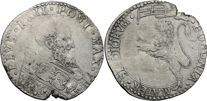 Bologna. Pio IV (1559-1565). Bianco. CNI 15. M. 70. Berm. 1076. AG. g. 4.79 mm. ...