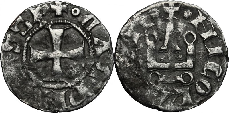 Campobasso. Nicola II di Monforte Conte (1461-1463). Denaro tornese. CNI tav. XI...
