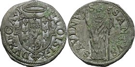 Castro. Pierluigi Farnese (1545-1547). Quattrino. CNI tav. XVII, 26. MI. g. 0.67 mm. 18.00 In ottimo stato di conservazione. SPL.