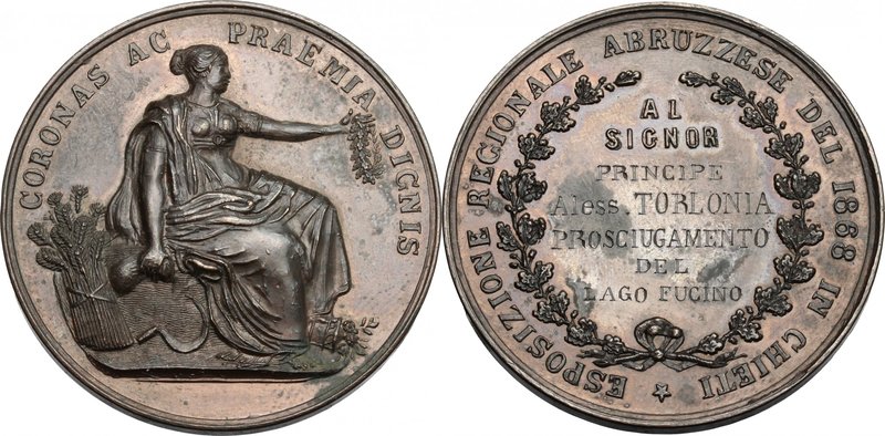 Chieti. Medaglia Esposizione Regionale Abruzzese del 1868 in Chieti, al Principe...