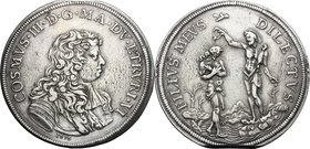 Firenze. Cosimo III de' Medici (1670-1723). Piastra 1676. CNI 6/9. Gal. VII, 2/4. MIR 326/3. AG. g. 30.86 mm. 45.80 Mancanza di metallo sul bordo. BB+...