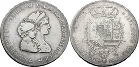 Firenze. Carlo Ludovico di Borbone e Maria Luigia reggente (1803-1807). Scudo da 10 lire fiorentine o Dena 1807. Sigle L.S. (Luigi Siries, incisore) e...