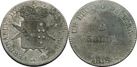 Firenze. Ferdinando III di Lorena (1790-1824). Da 2 soldi 1818. Martello (Giovanni Fabbroni, zecchiere). CNI 10. Gal. VIII, 1. MIR 440/1. CU. g. 4.33 ...