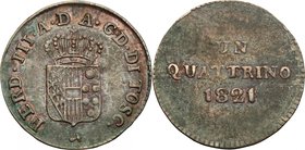 Firenze. Ferdinando III di Lorena (1790-1824). Quattrino 1821. Martello (Giovanni Fabbroni, zecchiere). CNI 21. Gal. X, 3. MIR 442/3. CU. g. 0.90 mm. ...
