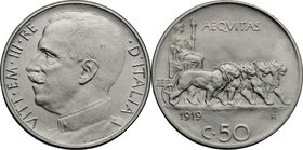 Vittorio Emanuele III (1900-1943). 50 centesimi 1919. Pag. 799. Mont. 236. NI. mm. 23.80 qSPL/SPL.
