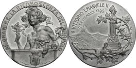Vittorio Emanuele II (1849-1878). Medaglia 9 settembre 1899 per l'inaugurazione del monumento al Re a Torino. Lega di AG. mm. 52.00 Inc. C. Tabasso. S...