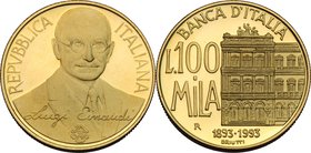 100'000 lire 1994, Centenario della Banca d'Italia. Mont. 01. AU. mm. 7.50 FS.