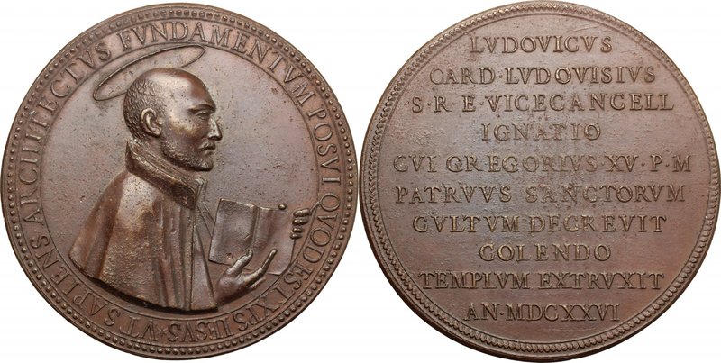 Ludovico Ludovisi (1595 - 1632), cardinale e arcivescovo. Medaglia 1626 per la f...