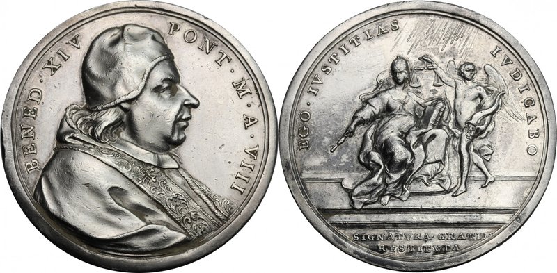 Benedetto XIV (1740-1758), Prospero Lambertini. Medaglia annuale, A. VIII. D/ BE...