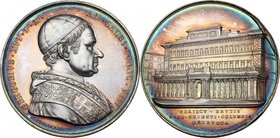 Gregorio XVI (1831-1846), Bartolomeo Alberto Cappellari. Medaglia 1838 A. VIII per l'inaugurazione del Palazzo delle Poste Pontificie. D/ GREGORIVS XV...