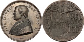 Pio IX (1846-1878), Giovanni Mastai Ferretti. Medaglia annuale, A. XI, per la Proclamazione del dogma dell'Immacolata Concezione. D/ Busto a sinistra ...