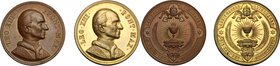 Leone XIII (1878-1903), Gioacchino Pecci. Coppia di medaglie realizzate nel 1887 a Stoccarda, per ricordare il Giubileo Sacerdotale. D/ LEO XIII PONT ...
