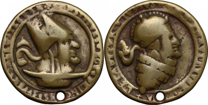 Medaglia satirica anticlericale, XVII sec. AE. g. 8.09 mm. 25.00 RR. La legenda ...