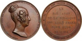 Belgium. Louise of Orléans (1812-1850), Queen of the Belgians. Medal for the death. AE. mm. 50.30 Inc. Jouvenel. Edge bump. Good VF.