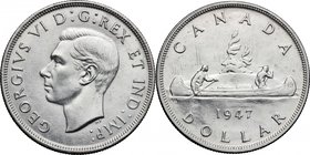 Canada. George VI (1936-1952). Dollar 1947, blunt 7. KM 37. AR. mm. 36.00 Good VF.