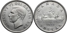 Canada. George VI (1936-1952). Dollar 1951. KM 46. AR. mm. 36.00 Nick on the edge. Good VF/About E.