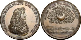 France. Philippe (1640-1701), Duke of Orléans. Medal. AE. mm. 63.00 Inc. Warin. Aftercast. EF.