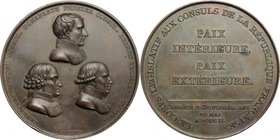 France. Napoleon as First Consul (1799-1804). Medal 20 May 1802 for the Promulgation of the Treaty of Amiens. Bramsen 218. Julius 1093. D'Essling 983....