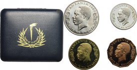 Tanzania. 1966 Bank of Tanzania 4 Coin Proof Set - Royal Mint.
 Shilingi Moja 1, Ishirini 20 Senti, Hassini 50 Senti and Tano 5 Senti. AR/AE. FDC.