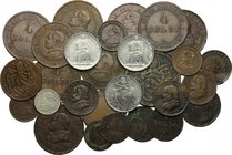 Lotto di 28 monete di ambito pontificio, prevalentemente di Pio IX. Nel lotto &egrave; compresa una moneta in argento e 3 monete in nichelio. Vasto in...