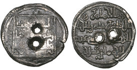 Kings of Mertola and Silves, Ahmad b. Qasi (fl. 539-546h), qirat, Martula (Mertola), undated, 0.89g (Gomes AQ01.04), twice pierced, otherwise very fin...