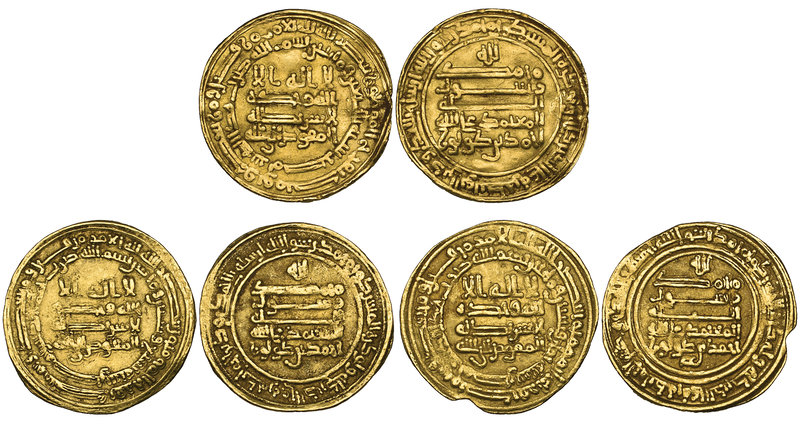 Tulunid, Ahmad b. Tulun (254-270h), dinars (3), Misr 267h, 268h, 270h, 4.21, 4.2...