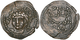 Artuqids of Hisn Kayfa and Amid, Fakhr al-Din Qara Arslan (539-570h), AE dirham, 560h, head facing slightly left, rev., four-line inscription with dat...