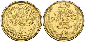 Egypt, British Protectorate, gold 100-piastres, 1916/1333h, 8.51g (KM 324; F. 99), very fine

Estimate: GBP £300 - £400