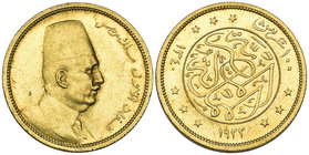 Egypt, Fuad (1922-1936), gold 100-piastres, 1922/1340h, bust right (KM 341; F. 27), extremely fine

Estimate: GBP £250 - £300
