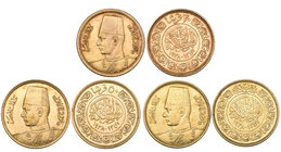 Egypt, Farouk (1936-1952), gold 100-, 50- and 20-piastres, all 1938/1357h (KM 372, 371, 370), first very fine and probably once mounted, others extrem...