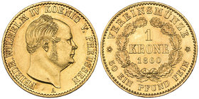 Germany, Prussia, Wilhelm I (1861-88), 1 krone, 1860 a (F. 2437), tiny rim bruise, extremely fine

Estimate: GBP £2’000 - £3’000