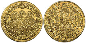 Germany, Silesia Liebnitz Brieg, Georg III, Ludwig IV and Christian (1639-63), ducat, 1661, 3.46g (F. 3200), good very fine

Estimate: GBP £1’500 - ...
